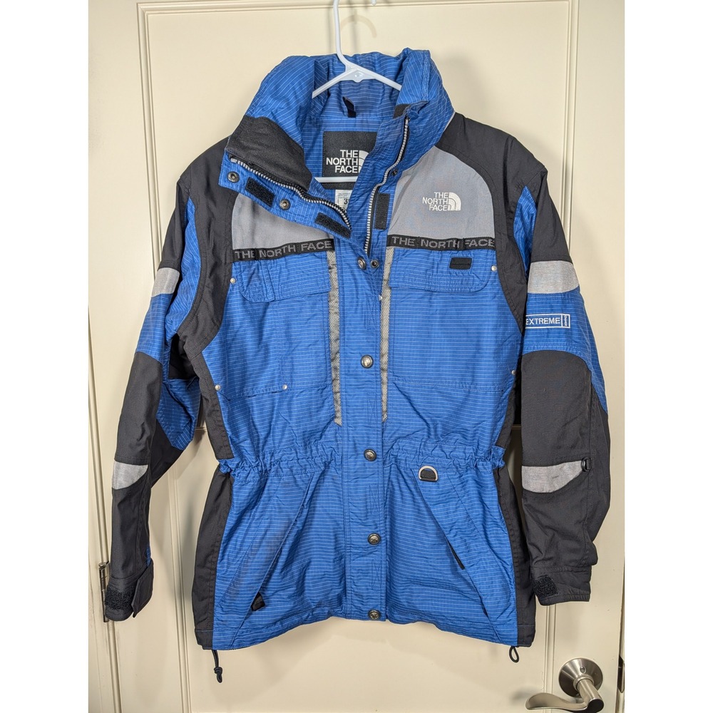The North Face Extreme Gear Vintage Ski Jacket Blue Black Womens 8 Ripstop Shell